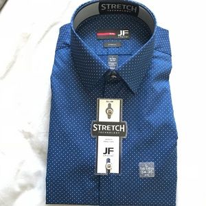 J.Ferrar - Blue/White Dot Pattern-Button Down